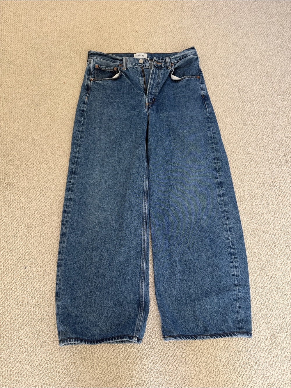 Agolde low curve jeans in myth wide leg